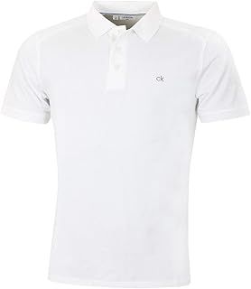 Calvin Klein Mens 2025 Campus 3 Button Ribbed Collar Golf Polo Shirt