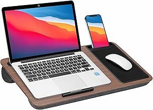 Multi-Purpose Home Office Lap Desk Laptop Tray Bed Desk With Mouse Pad and Phone Tablet Holder - Walnut