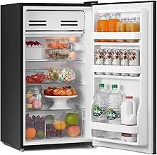 COMFEE' RCD93BL2(E) Under Counter Fridge, 93L Small Fridge with Cooler Box, Interior Light, Removable Glass Shelf, Reversible Door Hinge, Adjustable Legs, Standard Refrigerator Black
