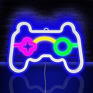 Game Neon Sign, Neon Light Gaming LED Lights, Non-Dimmable Blue Light LED Neon Wall Light Signs, USB/Battery Powered Neon Light, Neon Lamp for Bedroom Wall Decor（Battery not Included）