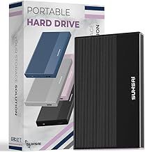 SUHSAI external hard drive 1TB Backup Data Storage HDD - 2.5" Memory Expansion Portable Hard Drive USB 3.0 Ultra Slim hard drive Compatible with Mac, Desktop, PC, PS4, PS5 (Black)