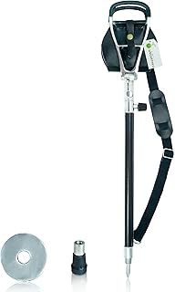 Deluxe Round Seat Adjustable Shooting Stick - Indoor and Outdoor Use Walking Stick for Town and Country
