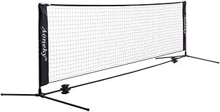 Aoneky 6ft/10ft/ 18ft Tennis Set, Metal Frame Stand and Nylon Net - PikckleBall Paddle Badminton Net for Garden Driveway Kids Junior Adult