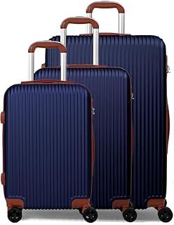 Hardshell Luggage | Durable Suitcases | Lightweight & Secure with Combination Lock | Smooth 4 Dual Spinner Wheels | Ideal Travel Bag & Luggage Sets (Grey, 3 Piece Full Set)