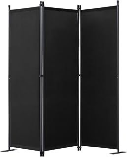 Angel Living Foldable Room Divider 3 Panels Freestanding Screen Wall Room Divider Partition for Offices, Balcony, Bedroom, Outdoor Garden 168 x 165cm Black