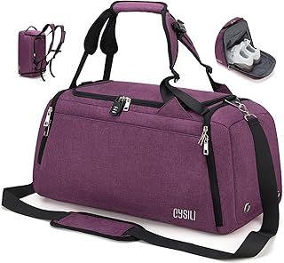 Sports Duffle Bag with Shoes Compartment and Wet Pocket, 42L Waterproof Gym Bag for Men and Women, Durable Travel Duffel Bag with Shoulder Strap and Combination Lock
