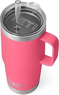 YETI Rambler Straw Mug, Stainless Steel Vacuum Insulated Mug with Stronghold Lid, Tropical Pink, 25 oz (739 ml)