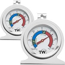 Fridge Freezer Thermometer Twin Pack For Monitoring Refrigerator Temperature Stainless Steel Freezer and Fridge Temperature Thermometer Pack