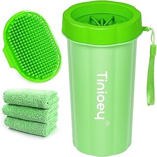 Tinioey Dog Paw Cleaner for Large Dogs (with 3 Absorbent Towels & Dog Bath Brush), Dog Paw Washer Muddy Paw Cleaner, Pet Foot Cleaner