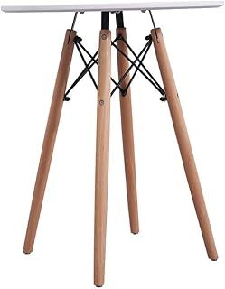 Panana Round Dining Table Eiffel Designer Small Table with Wood Legs 80cm Side/End/Sofa/Coffee Table Dining Room Living Room White