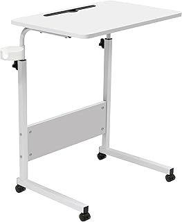 GRANDMA SHARK 60 × 40 cm Laptop Table for Sofa or Bed, Laptop Desk, Standing Height Adjustable Computer Desk, Portable Side Table, Bed Table, Sofa Table (White)