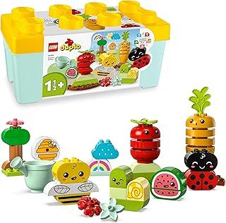 LEGO 10984 DUPLO My First Organic Garden Brick Box, Stacking Toys for Babies and Toddlers 1.5+ Years Old, Learning Toy with Ladybird, Bumblebee, Fruit & Veg