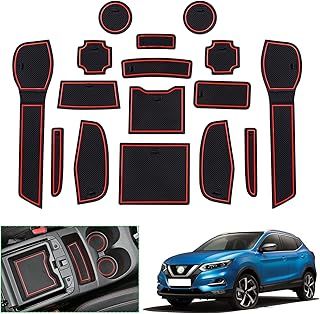 GAFAT 2018-2021 Nisan Qashqai J11 Non-Slip Rubber Center Console Mat Storage Box Door Seam Mat (Red)