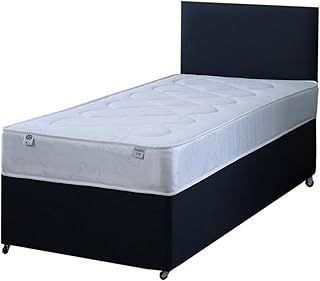 3FT Single Silver Crushed Velvet Divan Bed Set Including Deep Quilt Mattress And Headboard