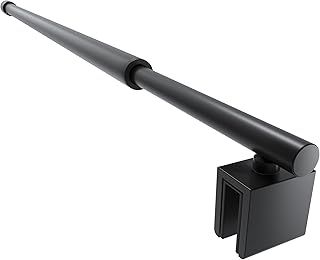 Adjustable Stainless Steel Telescopic Shower Screen Support Bar, 700mm-1200mm, 8-10mm Glass Thickness (Matte Black Circular)
