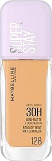 Maybelline New York Super Stay up to 30H Lumi-Matte Foundation, Medium-Full Coverage, Vegan Formula*, Amino Acids, Niacinamide, Vitamin E - Shade 128