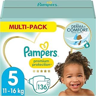 Pampers Size 5 Baby Premium Protection Monthly Saving Nappies - Pack of 136 Nappies