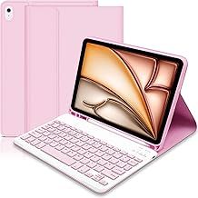 for iPad Air 11 Inch Case with Keyboard 2024, Keyboard Case for ipad Air 6th Generation, Smart Case with Detachable Keyboard for ipad Air 11 /Air 10.9" 5th/4th(2022/2020) -Pink