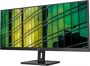 AOC U34E2M - 34" QHD Monitor, 100Hz, VA, 4ms, Low blue Light, Adaptive Sync, Flicker Free, Vesa mountable, Tilt (3440 x 1440 @ 100Hz, 300 d/m², HDMI 2.0 / DP 1.2 ), Black