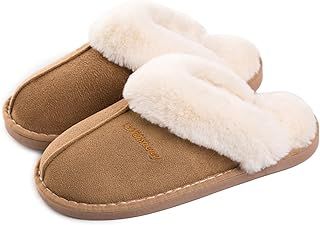 Slippers Women Men Ladies Fluffy With Memory Foam Warm Fuzzy Soft Winter House Outdoor Indoor Slip on Comfy Cosy Shoes