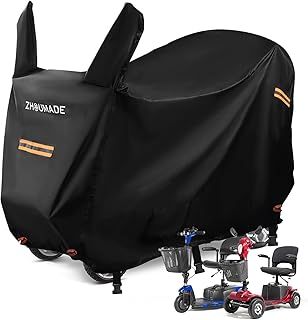 Heavy Duty Mobility Scooter Cover with Storage Bag,420D Oxford Heavy Duty Road Mobility Scooter Cover Waterproof Windproof Wheelchair Accessories Rain Cover 124 * 58 * 99 cm