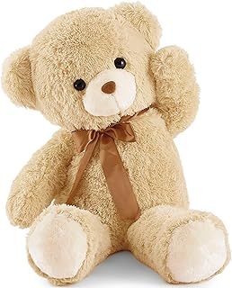 Big Teddy Bear Giant Teddy Bear Large Stuffed Animal Plush Soft Toy for Girlfriend Kids on Birthday (35 Inch Light Brown)