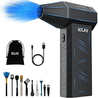 EUKI Compressed Air Duster PC Cleaner, 150000RPM Air Blower for PC Cleaning, Electric air Dusters, 3-Speed Cordless Rechargeable Reusable Compressed Air Blaster for Laptop Computers Keyboard