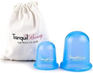 TranquilBeauty Anti-Cellulite Cup Set with Gift Bag | Cellulite Massager Silicone Cupping Therapy Set with 2 Cups M&L | Anti-Cellulite Massage Device for Legs, Arms, Face | Cellulite Vacuum Treatment