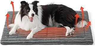 Bedsure Dog Bed Mat - 89 x 58 cm Washable Fleece Warm Cat Blanket with Non skid Bottom, Large Dog Crate Mattress for Puppy and Cat, Grey