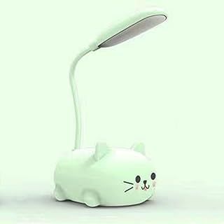 LED Kids Lamp, Mini Cat Table Lamp, Portable LED Night Light, Cute Desk Lamp, Foldable USB Rechargeable Reading Light Children's Bedroom (Green)