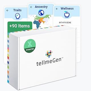 tellmeGen DNA Test Starter (Ancestry, Traits and Wellness) More Than 90 Updated Reports