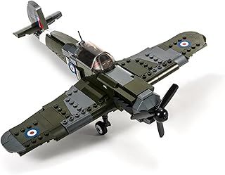 DAHONPA Spitfire Jet Military Army Fighter Building Bricks Set with 1 Figure, 290 Pieces Air-Force Build Blocks Toy, Gift for Kid and Adult