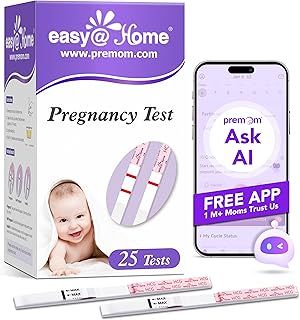 Easy@Home 25 Pregnancy Test Strips for Early Detection 10 MIU/ml 25 HCG