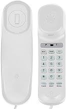 Corded House Phones Landline, Wall Mountable Or Desk Landline Telephone, Dial Pad on Base unit Home Phone, Landline Phones Last Number Redial, Pause, Flash for Office, Hotel, Home, Bathroom -White