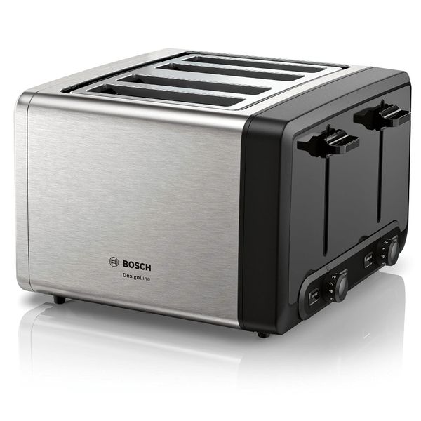 Bosch DesignLine Plus TAT4P440GB 4 Slot Stainless Steel Toaster with Variable Controls - Stainless Steel