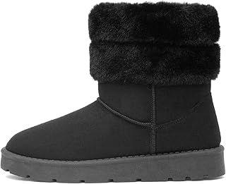 Lilley Mae Womens Black Faux Fur Ankle Boot - Size 6 UK - Black