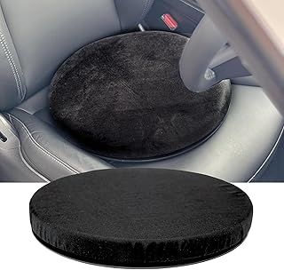 ADEPTNA Comfortable Memory Foam Swivel Cushion Car Seat Mobility Aid – Swivels for Extra Mobility use in the Car Home Office (BLACK)