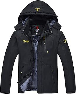 donhobo Men's Fleece Jacket Winter Waterproof Warm Ski Jackets Windproof Coat with Zip Pockets Hood