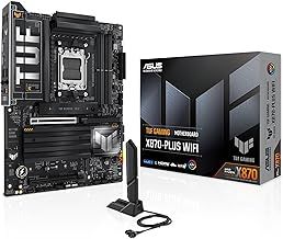 ASUS TUF GAMING X870-PLUS WIFI AMD ATX motherboard, 16+2+1(80A) power stages, DDR5, PCIe 5.0 w/full support for next-gen GPUs, 4 x M.2 slots, WiFi 7, USB4, front USB 20Gbps w/PD Fast Charge