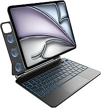 pankeybd Keyboard Case for iPad Air 11 inch (M3 2025/M2 2024),iPad Air 5th/4th Gen and iPad Pro 11 inch(4th,3rd,2nd,1st Gen),7 Colour Backlit, Multi-Touch Trackpad, Floating Magnetic Design, Black