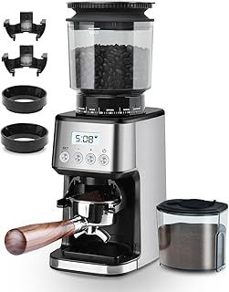 Homtone Conical Burr Coffee Grinder Electric for Portafilter and Container, 51 Grind Settings Adjustable Coffee Grinder for Drip/Pour Over/Espresso/French Press, Anti-Static, 12 Cup