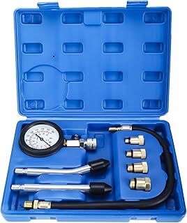 BOOMSTART 8PCS Professional Petrol Engine Compression Tester Kit, M10/M12/M14/M18 Compression Gauge Pressure Test Diagnostic Tool Set, Compression Tester for Petrol Engine