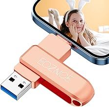 EOZNOE 128GB Flash Drive For iPhone, Photo Stick for iPhone Compatible with OTG Andriod/iPad/Mac/Tablet/PC,No APP for iPhone Memory Stick Save Photos and Videos.…