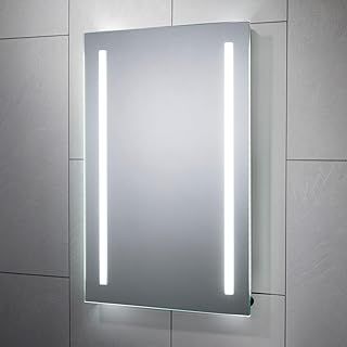 Bathroom Led Mirror Battery Operated 700x500mm IP44 Rated - Arlo Light Up Bathroom Mirror with LED Lights Battery, Aluminum Frame, Rotatable, Rectangular Easy to Install and Use, Wall Mounted