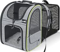 Pecute Cat Carrier Dog Backpack Expandable, Portable Breathable Rucksack with Front Opening-Mesh Window-Pockets, Extendable Back More Space Great For Carrying Puppy Dogs Cats Up to 8KG