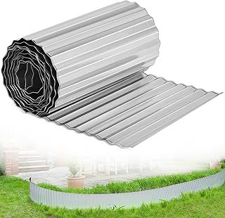 Ram® Heavy Duty 5M Metres Galvanised Steel Lawn Edging Garden Plant Border (16.5cm High) (1 X 5M)