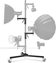 Metal Heavy Roll Stand Studio Stand 240cm Robust C Stand with wheels for tripod and 2 Sliding Handle Kit,Maximum Load Capacity 15kg for Studio Monolight Softbox Reflector