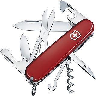 Victorinox Climber Swiss Army Knife, Medium, Multi Tool, 14 Functions, Blade, Bottle Opener, Red