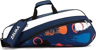 TentHome 3 Racket Tennis Bag with Adjustable&Detachable Shoulder Strap, Super Roomy Lightweight Waterproof Racquet Bag for Tennis, Badminton