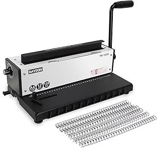 RAYSON Wire Binding Machine, 34-Hole, Binds 120 Sheets, 3:1 Pitch, A4, TD-1200